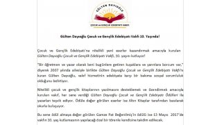 Gülten Dayıoğlu Çocuk ve Gençlik Edebiyatı Vakfı 10. Yaşında!